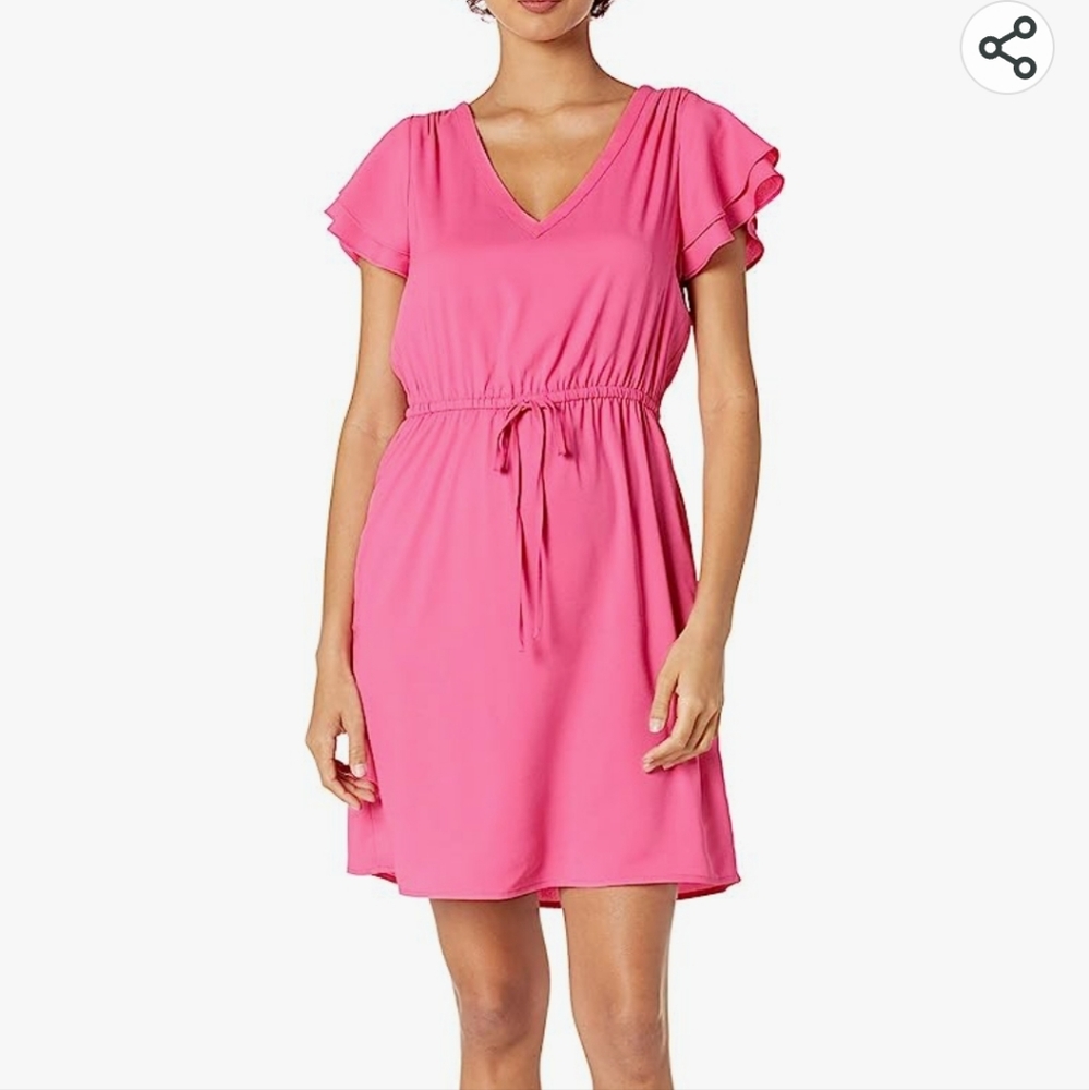 Goodthreads Ruffle/Flutter-Sleeve Georgette Dress
